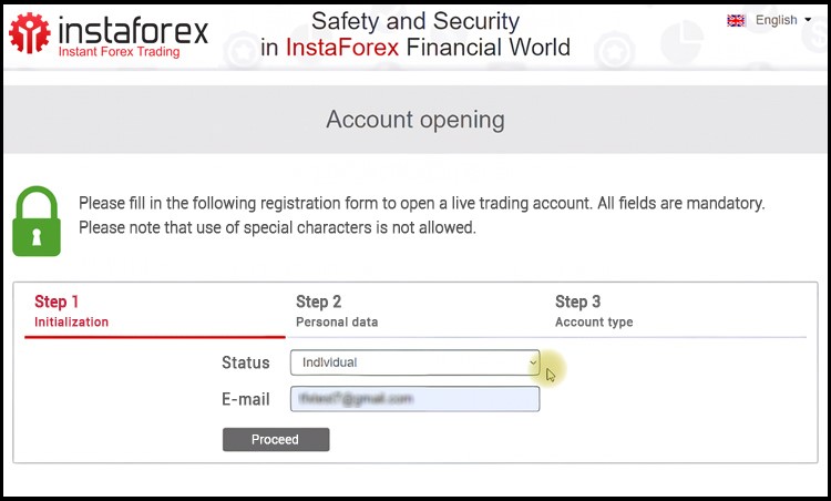InstaForex Account Opening