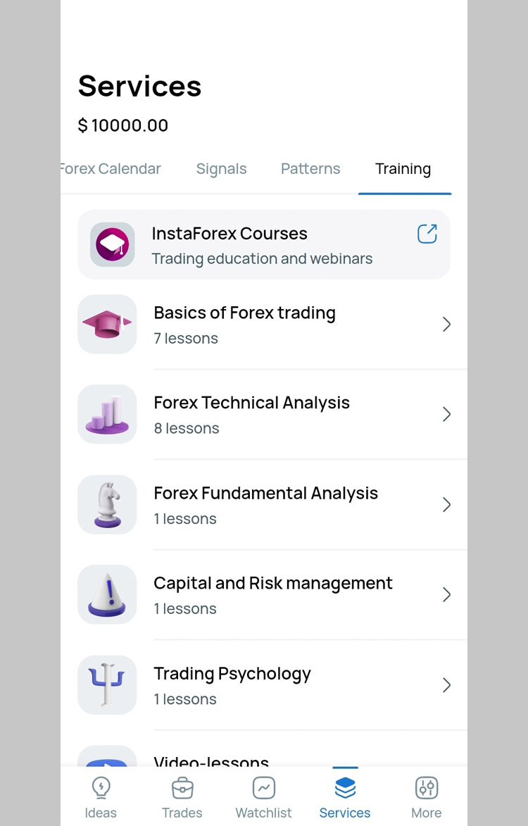 Instaforex App Services Training