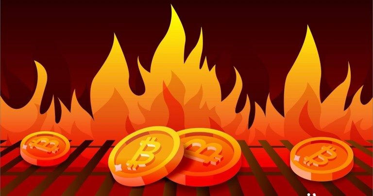Crypto burning illustration