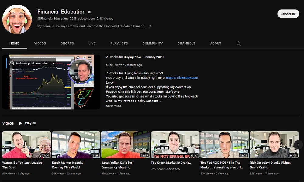 Financial Education Youtube Channel