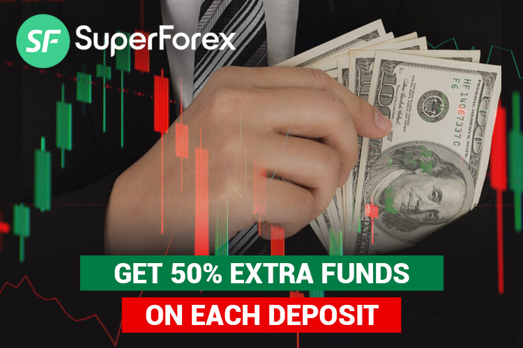 Get Extra Deposit with Superforex 50% Welcome Bonus