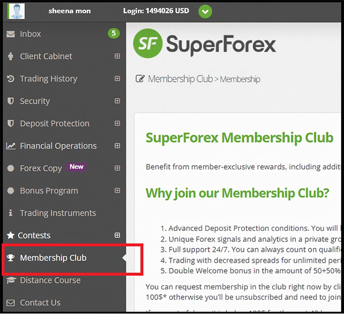 How to Join SuperForex VIP Membership