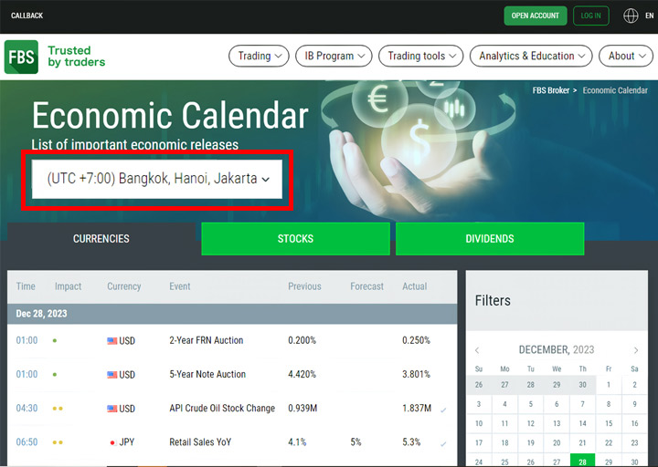 FBS Economic Calendar