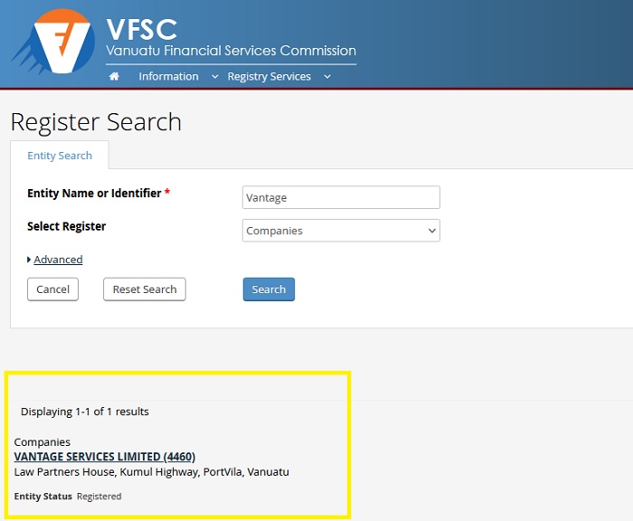 Checking VFSC Broker 3